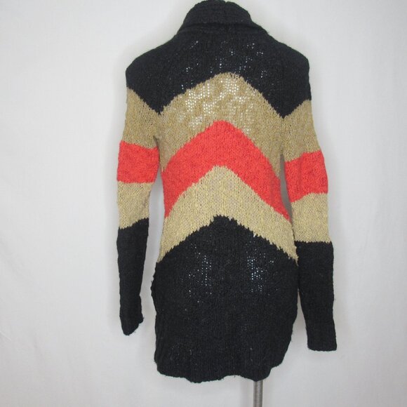 Free People Rocket High Black Stripe Boyfriend Cardigan Sweater Women's S Small - Picture 4 of 9